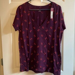 Merona maroon bird shirt